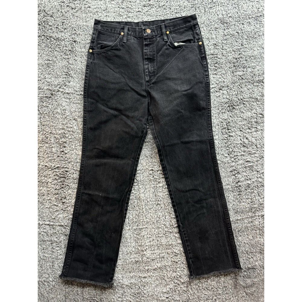Wrangler 936WBK Jeans Mens 33x32‎ Black Western Rodeo Cotton Slim Straight